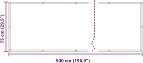 vidaXL Οθόνη Μπαλκονιού Μπορντό 75 x 500 cm