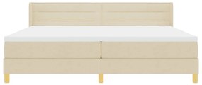 vidaXL Κρεβάτι με Ελατήρια με στρώμα Κρεμ 200 x 200 cm ύφασμα