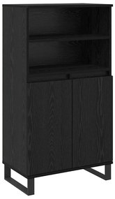 vidaXL Highboard Μαύρο 60 x 36 x 110 εκ Επεξεργασμένο ξύλο