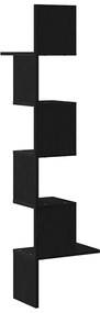 vidaXL Γωνιακό ράφι τοίχου  Μαύρο 32x32x127,5 cm Κατασκευασμένο ξύλο