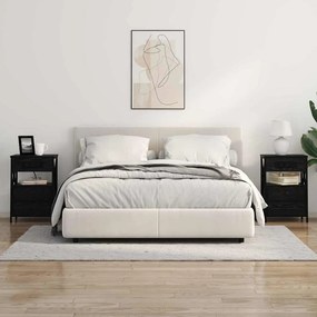 vidaXL Κομοδίνο Μαύρη δρυς 40 x 31 x 60 εκ. Επεξεργασμένο ξύλο