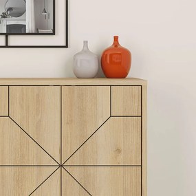 Μπουφές Dune Megapap χρώμα sapphire oak 123x35x77,4εκ.