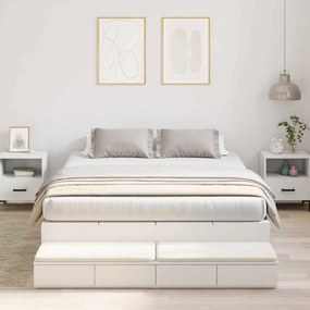 vidaXL Κρεβάτι με αποθηκευτικό χώρο Λευκό 135 cm Επεξεργασμένο ξύλο