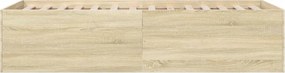 vidaXL Πλαίσιο Κρεβατιού Sonoma Δρυς 90x200 εκ. Επεξεργασμένο Ξύλο
