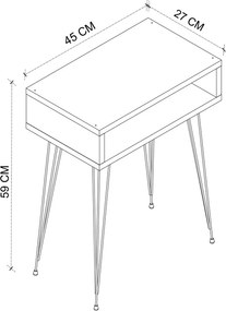 Κομοδίνο Scott Megapap χρώμα ανθρακί 40x30x60εκ.