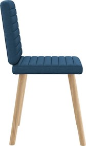 vidaXL Καρέκλες Τραπεζαρίας 4 τεμ. Μπλε Υφασμάτινες
