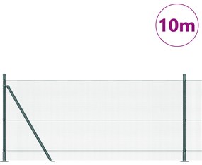 vidaXL Συρματόπλεγμα  με 7 Στυλούς Πράσινο 0.8x10 μ Μέταλλο