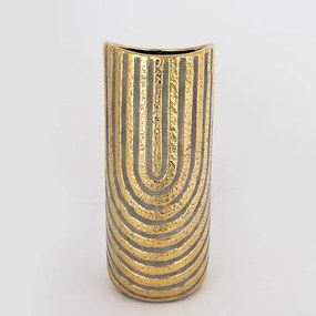 ΒΑΖΟ ΚΕΡΑΜΙΚΟ ΓΚΡΙ - ΧΡΥΣΟ 14.5x14.5x36cm