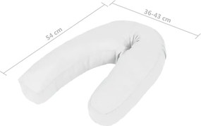 vidaXL Μαξιλάρι Εγκυμοσύνης Σχήματος «J» Λευκό 54 x (36-43) εκ.