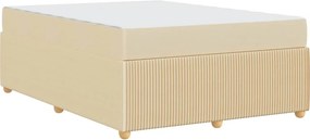 vidaXL Σκελετός Κρεβατιού με στρώμα Κρεμ 140 x 200 cm ύφασμα