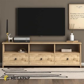 ΕΠΙΠΛΟ ΤΗΛΕΟΡΑΣΗΣ SOLE MEGAPAP ΑΠΟ ΜΕΛΑΜΙΝΗ ΧΡΩΜΑ OAK 150X32X47ΕΚ.