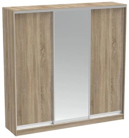 Ντουλάπα τριφυλλη συρόμενη με καθρέφτη Aparador I μελαμίνη σε sonoma απόχρωση 240x60x240εκ 240x60x240 εκ.
