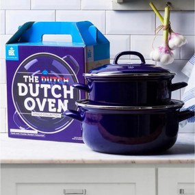 ΚΑΤΣΑΡΌΛΕΣ BK, DUTCH DUTCH OVEN WITH LID 22CM BLUE, ENAMELED