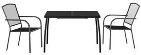vidaXL Σετ Τραπεζαρίας Κήπου 3 Τεμαχίων Ανθρακί από Ατσάλι