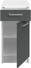 Επιδαπέδιο ντουλάπι Jeden 40 2D-Γκρι Γυαλιστερό - Λευκό