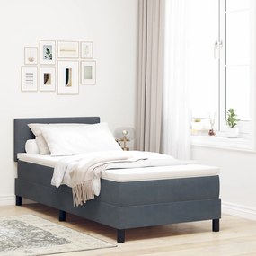 Κρεβάτι Box Spring με Στρώμα vidaXL Γκρι 100x200 εκ. Βελούδο