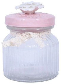 Βαζάκι Γυάλινο Με Καπάκι 20Εκ Pink 373-91-832 Glass