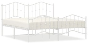 vidaXL Πλαίσιο Κρεβατιού με Κεφαλάρι/Ποδαρικό Λευκό 180x200εκ. Μέταλλο