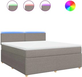 vidaXL Κρεβάτι Boxspring με Στρώμα Taupe 180x200 εκ. Υφασμάτινο