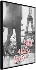 Αφίσα - Love in Paris - 20x30 - Μαύρο - Χωρίς πασπαρτού