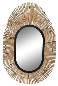 Τοίχο καθρέφτη DKD Home Decor Μαύρο Φυσικό Bali 63 x 1,5 x 92 cm