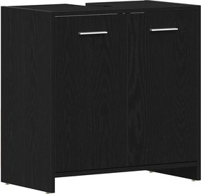 vidaXL Ντουλάπι Νιπτήρα Μπάνιου Μαύρο Δρυς 60x33x60 εκ. Επεξ. Ξύλο