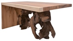 Τραπέζι σαλονιού Cardi Inart καρυδί teak ξύλο 110x60x50εκ