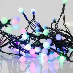 Eurolamp Σειρά 80 Μπαλίτσες Φ1εκ. Με RGB LED Εναλλαγής Χρωμάτων 7.9m IP44 Πράσινο Καλώδιο 600-11916