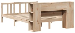 vidaXL Κρεβάτι Βιβλιοθήκη Χωρίς Στρώμα 135x190 εκ Μασίφ Ξύλο Πεύκου