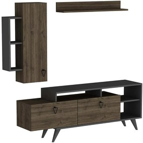 Σύνθεση Τηλεόρασης Clara 505CRL1923 175,2x35x58,6cm Walnut-Anthracite