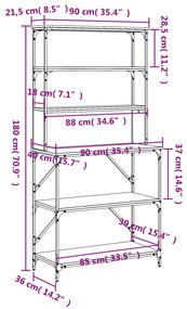 ΡΑΦΙΕΡΑ ΚΟΥΖΙΝΑΣ 6 ΕΠΙΠΕΔΩΝ 90X40X180 ΕΚ. ΑΠΟ ΕΠΕΞ. ΞΥΛΟ 834220