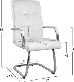 ΠΟΛΥΘΡΟΝΑ JACOB HM1045.12 ΛΕΥΚΟ PU ΜΕ ΒΑΣΗ ΧΡΩΜΙΟΥ 57Χ73,5Χ96 ΕΚ