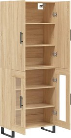 vidaXL Ντουλάπι Sonoma δρυς 69,5 x 34 x 180 εκ. από Επεξεργασμένο Ξύλο