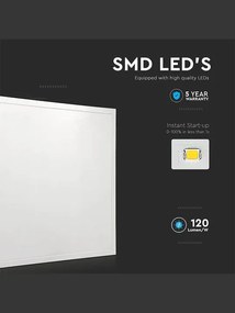 V-TAC LED panel Backlit 60x60 36W 4000K φυσικό λευκό 120lm/W 216706
