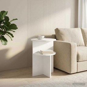 vidaXL Τραπεζάκι Πλευράς Λευκό Ø 39,5 x 55 εκ. Επεξεργασμένο Ξύλο