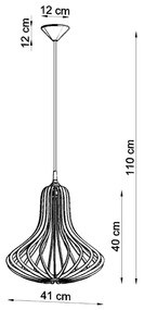 Sollux Κρεμαστό φωτιστικό Elza 1,ξύλο,1xE27/60w