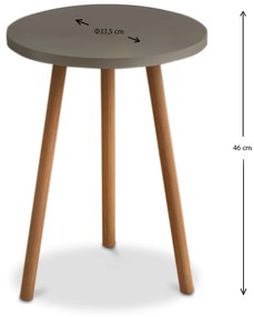 Τραπεζάκι βοηθητικό Roma Megapap χρώμα cappuccino 33,5x33,5x46εκ.