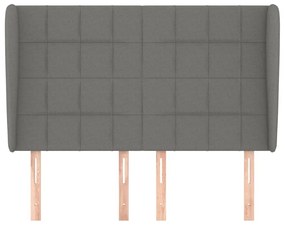 Κεφαλάρι με Πτερύγια Σκούρο Γκρι 147x23x118/128 εκ. Υφασμάτινο 3117955