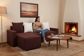 Γωνιακός καναπές Odette-Καφέ σκούρο