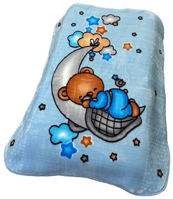 Κουβέρτα Κούνιας Βελουτέ Polyester 110x140εκ. Crescent Moon 31 Blue DimCol