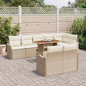 vidaXL Σετ Καναπέ Κήπου 9 pcs μπεζ και κρεμ 100 x 55 x 73 εκ