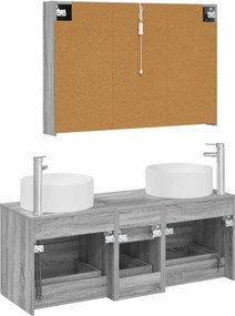 vidaXL Σετ Επίπλων Μπάνιου 4 pcs Γκρι Sonoma