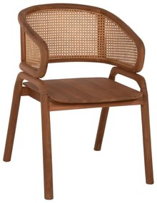 Πολυθρόνα HM9402.01 57x62x83cm Μασίφ Με Rattan Από Ξύλο Natural-Teak Rattan, Wood