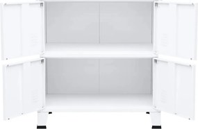 vidaXL Αρχειοθήκη Βιομηχανικού Στιλ Λευκή 75 x 40 x 80 εκ. Ατσάλινη