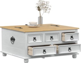 vidaXL storage box με ράφι Λευκό 90 x78 x 45 εκ Στερεά ξυλεία πεύκου