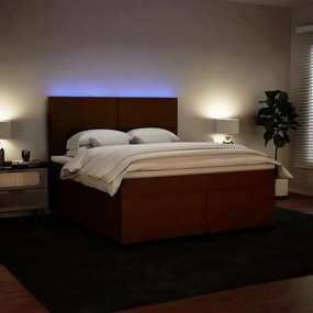 vidaXL Κρεβάτι Boxspring με Στρώμα Ροζ 180x200 εκ. Βελούδινο