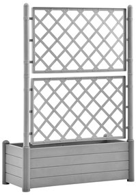 vidaXL Ζαρντινιέρα Κήπου με Καφασωτό Γκρι 100 x 43 x 142 εκ. από PP