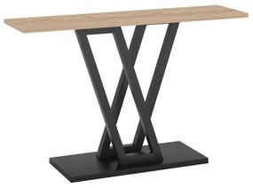 Console Wirmo natural-black melamine- metal black leg 110x30x80cm 110x30x80 εκ.