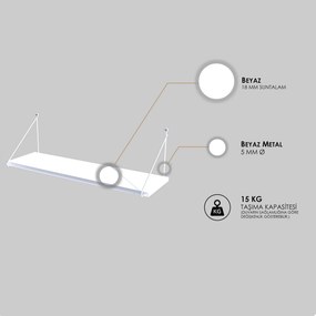 Ράφι Τοίχου Λευκό BEGES 72x20x20