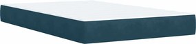 vidaXL Κρεβάτι Boxspring με Στρώμα Μπλε 120x190 εκ. Βελούδινο